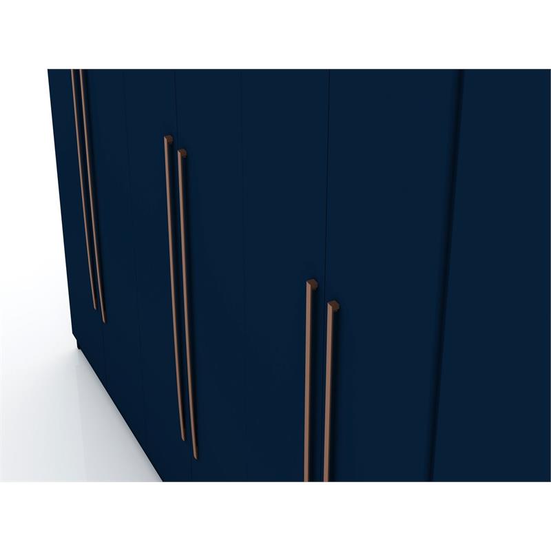 Eden Home Contemporary Wood Wardrobe Armoire Closet in Tatiana Midnight Blue