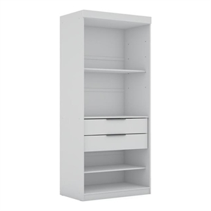 Eden Home Contemporary Wood Open Sectional Closet with Adjustable Shelf in White