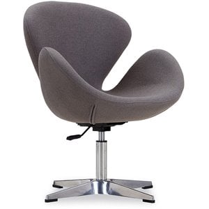 Eden Home Contemporary Fabric & Metal Accent Chair in Gray/Chrome