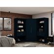 Eden Home 3-Piece Contemporary Wood Semi-Open Corner Closet Set in Blue