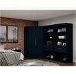 Eden Home 3-Piece Contemporary Wood Semi-Open Corner Closet Set in Blue