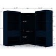 Eden Home 3-Piece Contemporary Wood Semi-Open Corner Closet Set in Blue