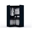 Eden Home 3-Piece Contemporary Wood Semi-Open Corner Closet Set in Blue