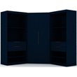 Eden Home 3-Piece Contemporary Wood Semi-Open Corner Closet Set in Blue