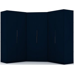 Eden Home 3-Piece Contemporary Wood Sectional Corner Closet Set in Blue