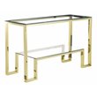 Eden Home Modern Metal Console Table in High Polish Gold Finish