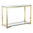 Eden Home Modern Metal Console Table in High Polish Gold Finish