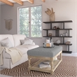 Eden Home Farmhouse Rectangular Coffee Table in Frost Gray Finish