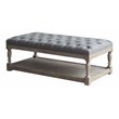 Eden Home Farmhouse Rectangular Coffee Table in Frost Gray Finish