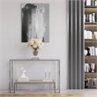 Eden Home Modern Metal Console Table in High Polish Silver Finish