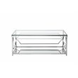 Eden Home Modern Rectangular Metal and Glass Coffee Table in Silver Finish
