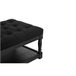 Eden Home Farmhouse Rectangular Fabric and Wood Coffee Table in Black Finish