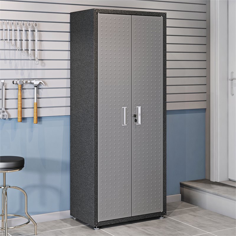 Eden Home Contemporary 2-Door Metal Garage Cabinet in Gray Finish