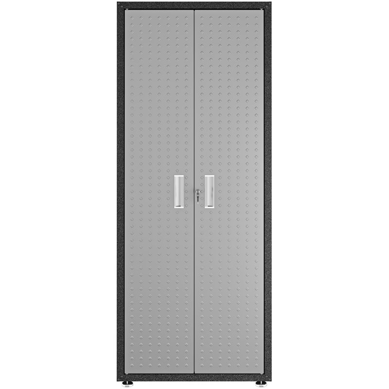 Eden Home Contemporary 2-Door Metal Garage Cabinet in Gray Finish