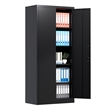 GangMei Metal Storage Cabinet with Locking Doors and Adjustable Shelves in Black
