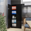 GangMei Metal Storage Cabinet with Locking Doors and Adjustable Shelves in Black