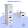 Gangmei 4 Drawer Vertical File Cabinet Metal Office Files Storage Cabinet