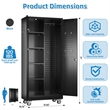 GangMei Broom Closet Storage Cabinet in Black