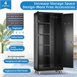 GangMei Broom Closet Storage Cabinet in Black