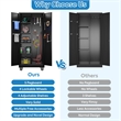 GangMei Broom Closet Storage Cabinet in Black