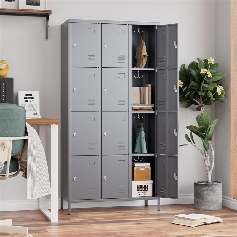 Gangmei 12 Door lockers for Employees Steel lockers Dark Grey