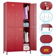 Gangmei 6 Door Lockers for Employees Red