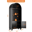 Metal Arched Bookcase 5-Tier Arched Bookcase with Doors