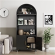 Metal Arched Bookcase 5-Tier Arched Bookcase with Doors
