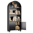 Metal Arched Bookcase 5-Tier Arched Bookcase with Doors