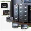 4 Drawer File Cabinet with Lock and Wheels