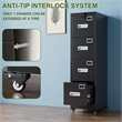 4 Drawer File Cabinet with Lock and Wheels