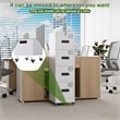 4 Drawer Filing Cabinet with Wheels  Lockable Metal File Cabinet with Name Card