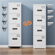 4 Drawer Filing Cabinet with Wheels  Lockable Metal File Cabinet with Name Card