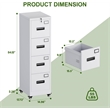 4 Drawer Filing Cabinet with Wheels  Lockable Metal File Cabinet with Name Card