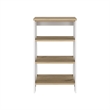 FM FURNITURE Phoenix Modern Wood Linen Cabinet with 4-Shelf in Light Oak/White