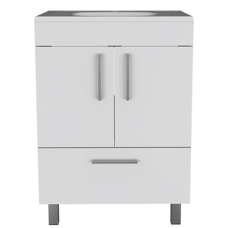 FM FURNITURE Otello Engineered Wood Single Bathroom Vanity in White