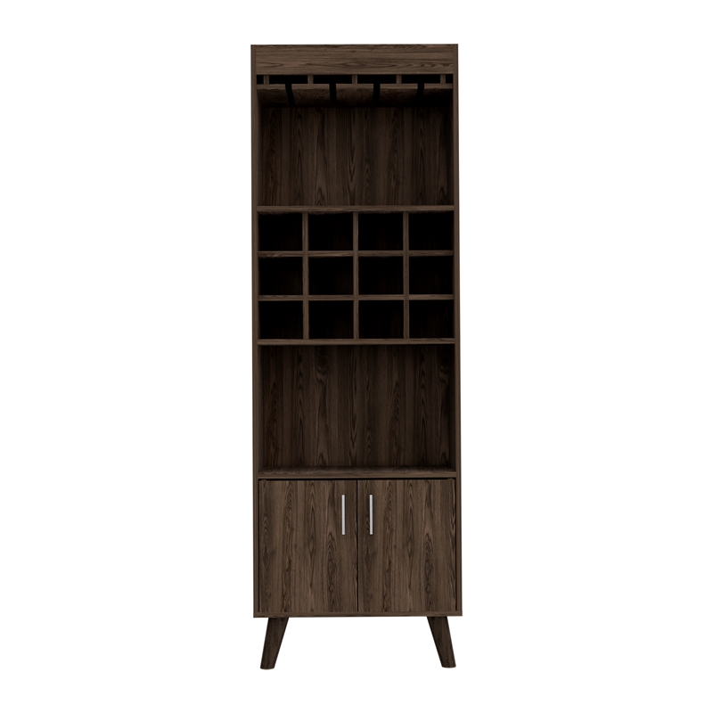 FM FURNITURE Bar Cabinet Edessa Engineered Woodin Dark Walnut