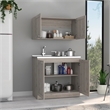 FM FURNITURE Perseus 2-Shelf Engineered Wood Cabinet Set in Light Gray