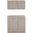 FM FURNITURE Perseus 2-Shelf Engineered Wood Cabinet Set in Light Gray