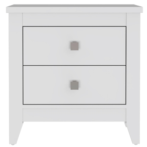 FM FURNITURE Breeze 2-Shelf Engineered Wood Nightstand in White