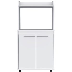 FM FURNITURE Rockford 2-Door Engineered Wood Kitchen Cart For Kitchen in White