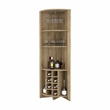 FM FURNITURE Bouvet Corner Bar Cabinet Engineered Wood Macadamia