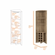 FM FURNITURE Bouvet Corner Bar Cabinet Engineered Wood Macadamia