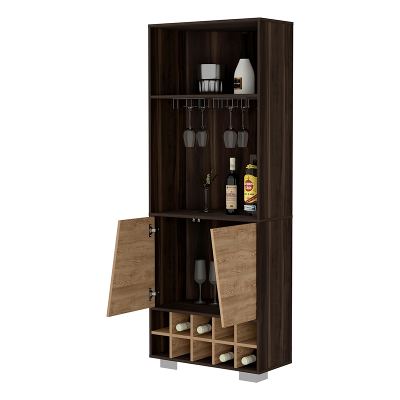 FM FURNITURE Bahamas Corner Bar Engineered Wood Dark Oak / Pine