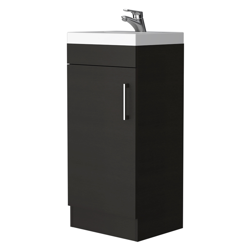 FM FURNITURE Toledo Bathroom Vanity 1 Door Engineered Wood Black