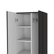 FM FURNITURE Norway Broom Closet Pantry Black Wengue / White Engineered Wood