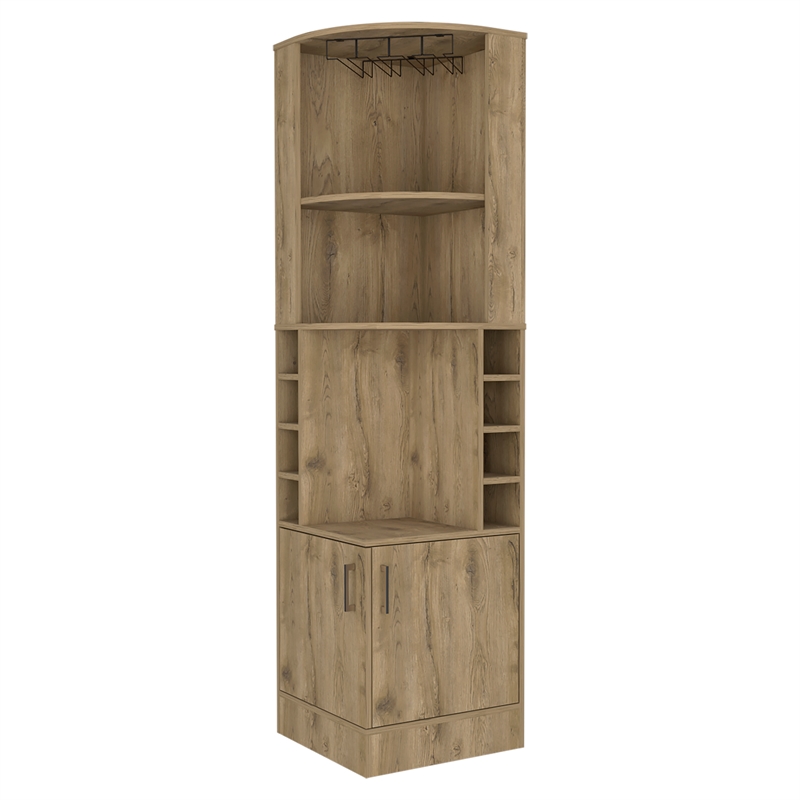 FM FURNITURE Seattle Corner Bar Cabinet Macadamia (beige) Engineered Wood