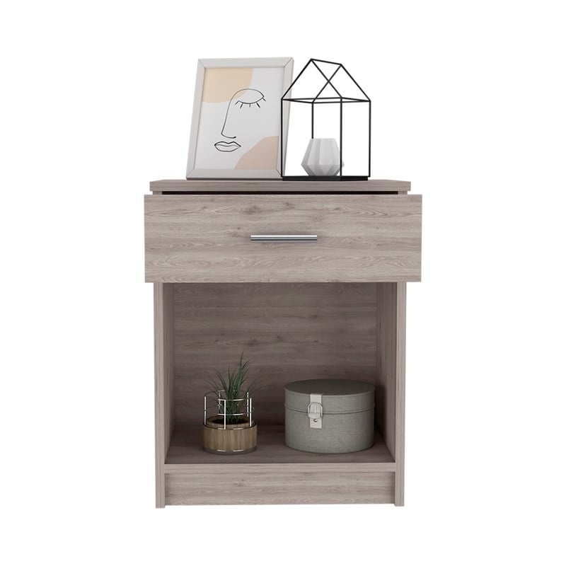 FM FURNITURE Pictor Nightstand Light Gray made of Engineered Wood