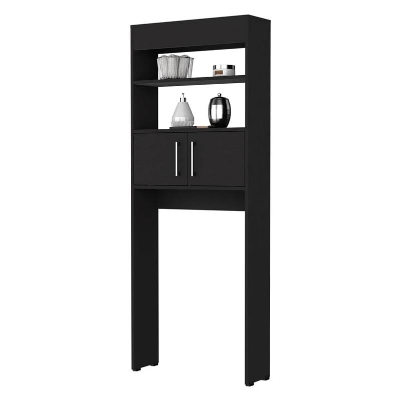 FM FURNITURE Valencia Over The Toilet Cabinet Engineered Wood Black Wengue