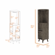 FM FURNITURE Quinn Corner Bar Cabinet Engineered Wood Dark Brown